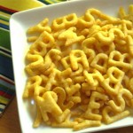 Alphabet cheese crackers