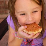 eating rainbow cookies