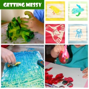 preschoolers getting messy