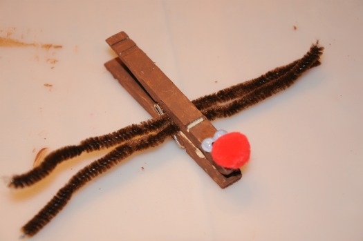 clothesin reindeer in making