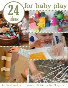 Development of play in babies, oh. so. important.  Here are a ton of activities for your infants