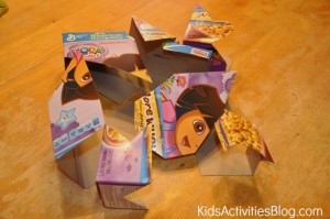 puzzle pieces from cereal box