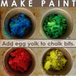 paint recipe - fun to make from chalk bits and egg yolk.