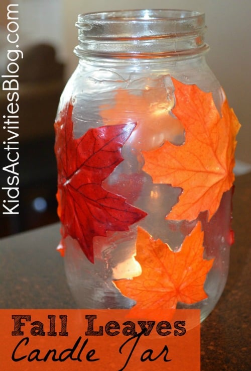 Maple Leaf Mason Jar - Mason Jar Crafts Love