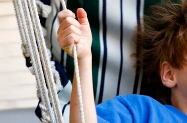 4 year old boy on swing