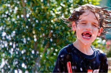 boy struggles in water