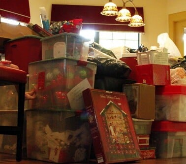 Christmas Decor stored in Holly's attic