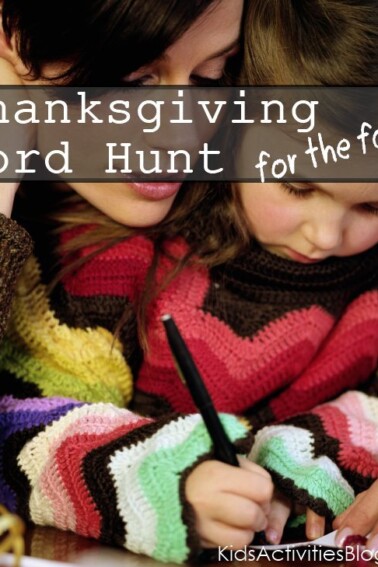 Thanksgiving word hunt for the family