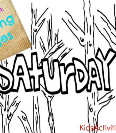 Saturday coloring page is the last in a series of daily coloring pages for kids