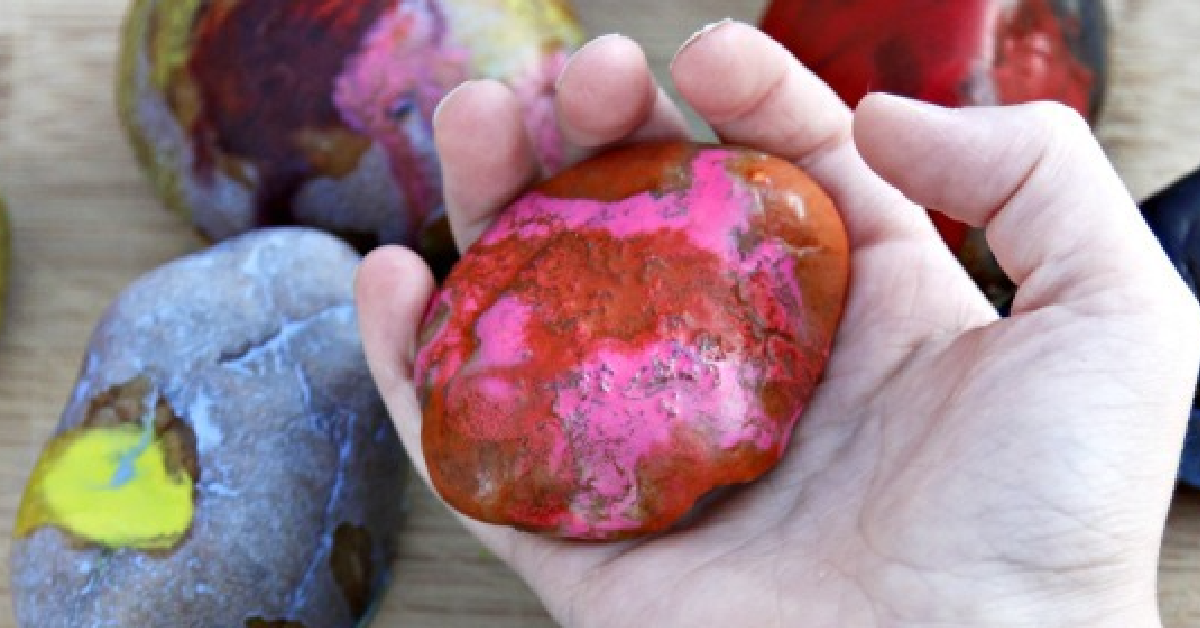 Melted Crayon Art Using Hot Rocks!
