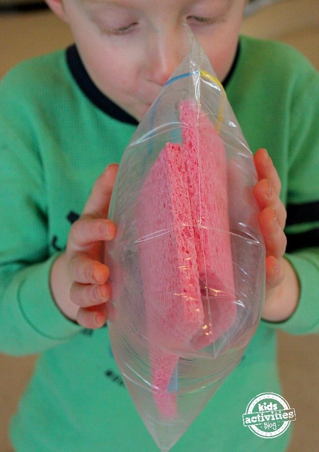 force and pressure experiment - blowing in ziploc bag