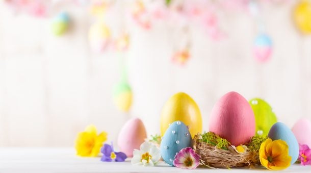 Rice Krispie Easter Egg Treats inspired by the colors and shapes of Easter