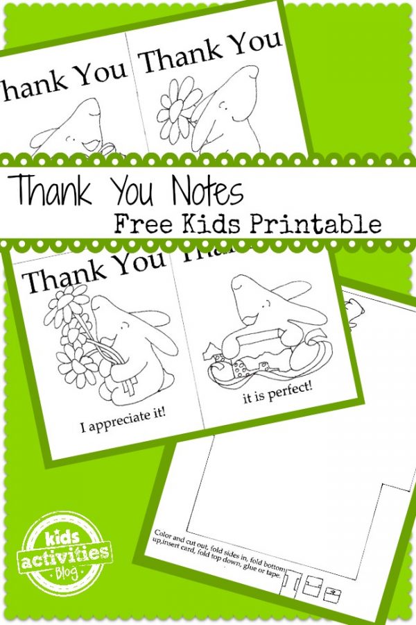 Bunny Thank You Notes {Free Printable!} | Kids Activities Blog