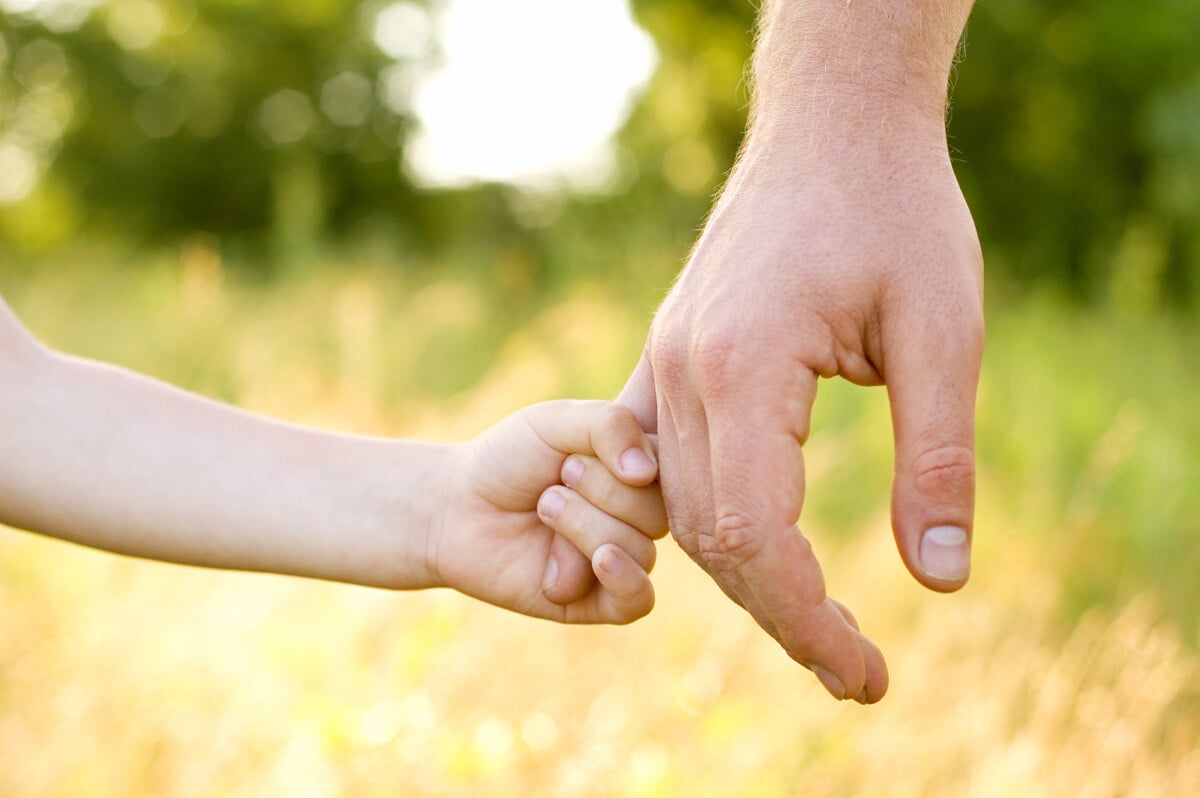 Homemade Father's Day Mouse Pad Craft- tiny hand holding bigger hand- kids activities blog
