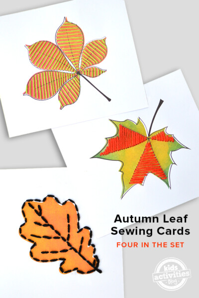 Lace Up Cards for Children: Free Printable Autumn Leaf Lacing Cards
