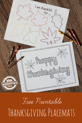 Free Printable Thanksgiving Placemats for Kids to Color | Kids ...