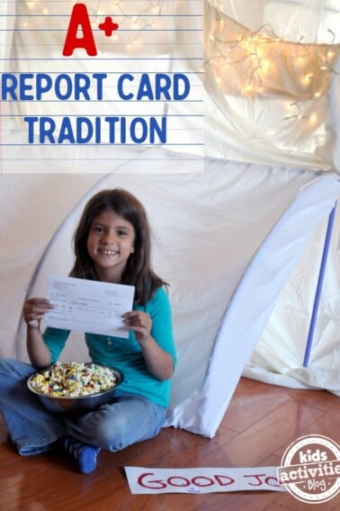 Make a reward tunnel to welcome your child home after a report card