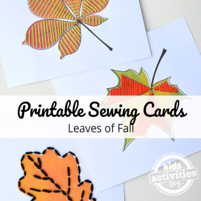 Lace Up Cards for Children: Free Printable Autumn Leaf Lacing Cards