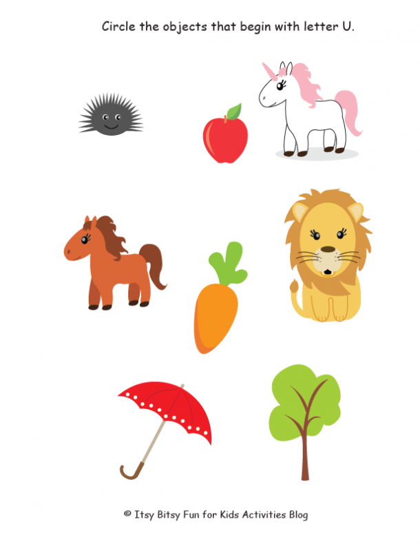 Free Letter U Worksheets For Preschool Kindergarten Kids Activities