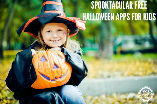 free apps for Halloween this little girl with a pumpkin likes.