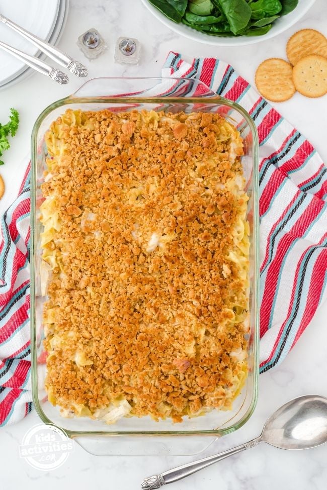 Chicken Noodle Casserole with Ritz Crackers • Kids Activities Blog