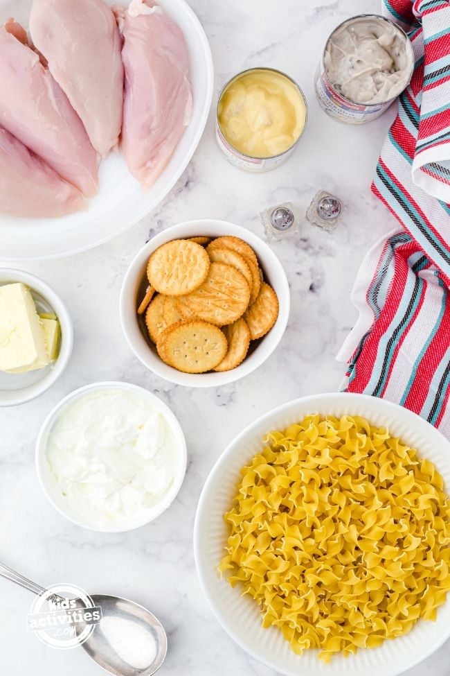 Chicken Noodle Casserole with Ritz Crackers • Kids Activities Blog