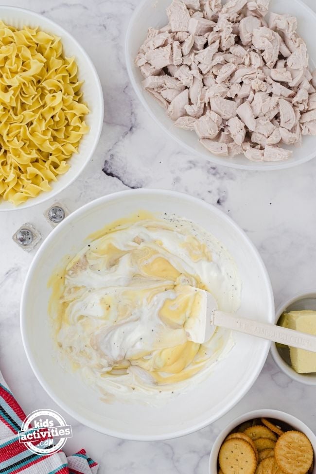 Chicken Noodle Casserole with Ritz Crackers • Kids Activities Blog