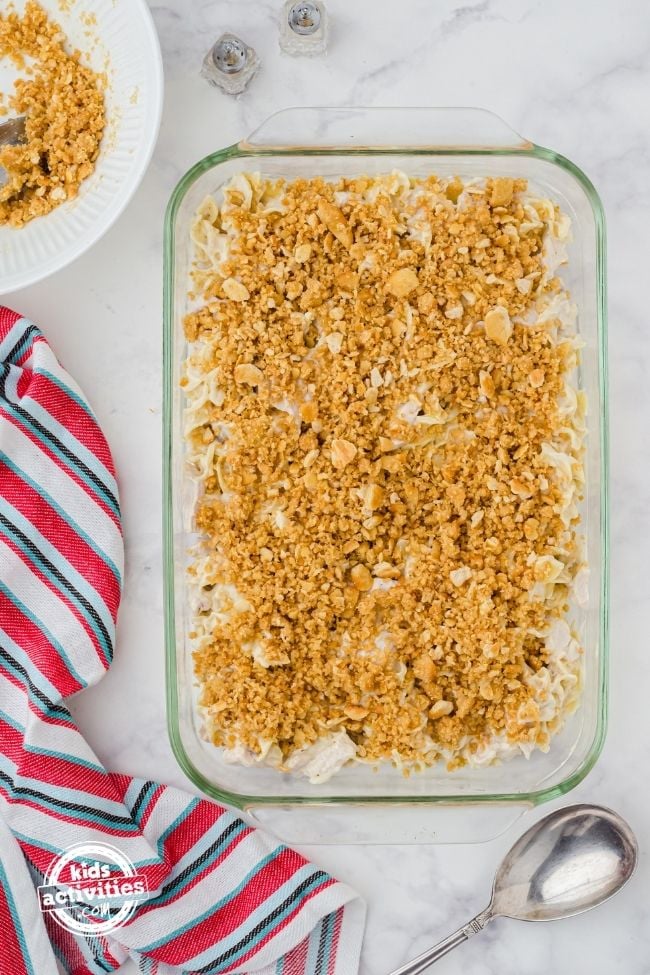 Chicken Noodle Casserole with Ritz Crackers • Kids Activities Blog