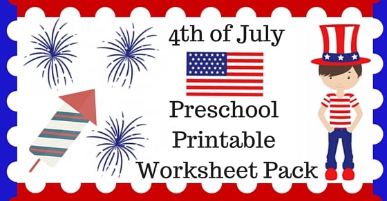 4th of July Printable Preschool Worksheet Pack
