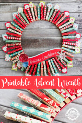 DIY Advent Calendar Wreath Craft Made with Free Printables | Kids ...
