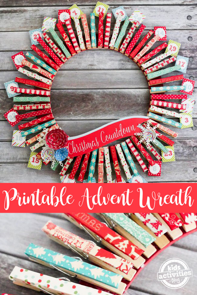 DIY Advent Calendar Wreath Craft Made with Free Printables | Kids  Activities Blog