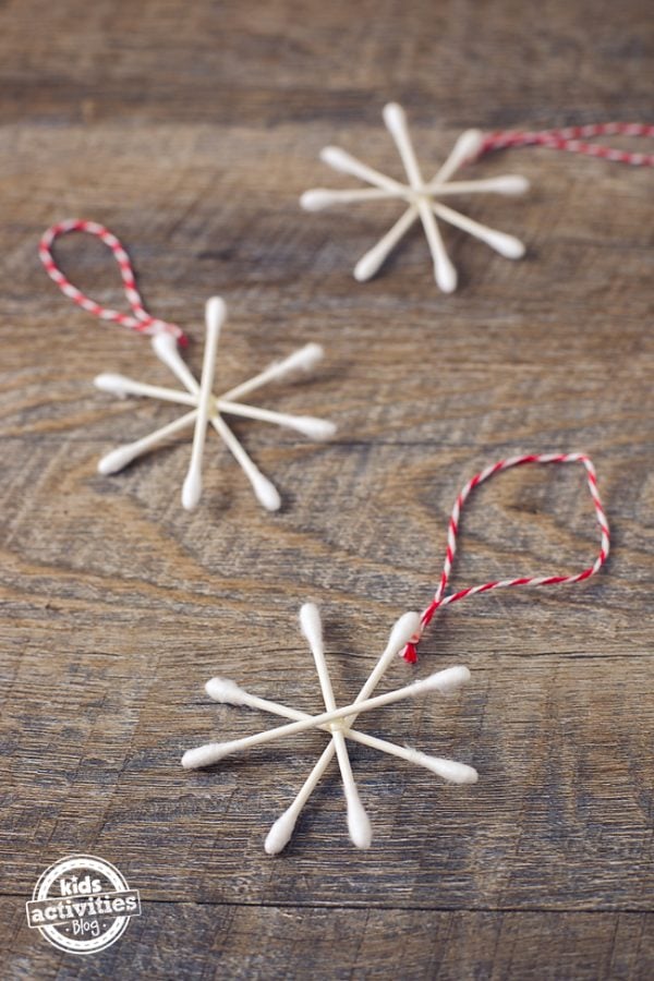 Super Easy Homemade Q Tip Snowflakes KidMade Ornaments Kids