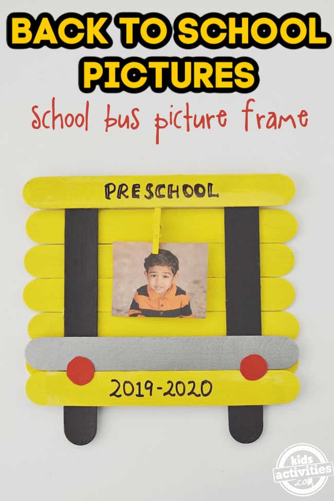 Yellow School Bus Frame Craft Perfect for Back to School Pics Kids