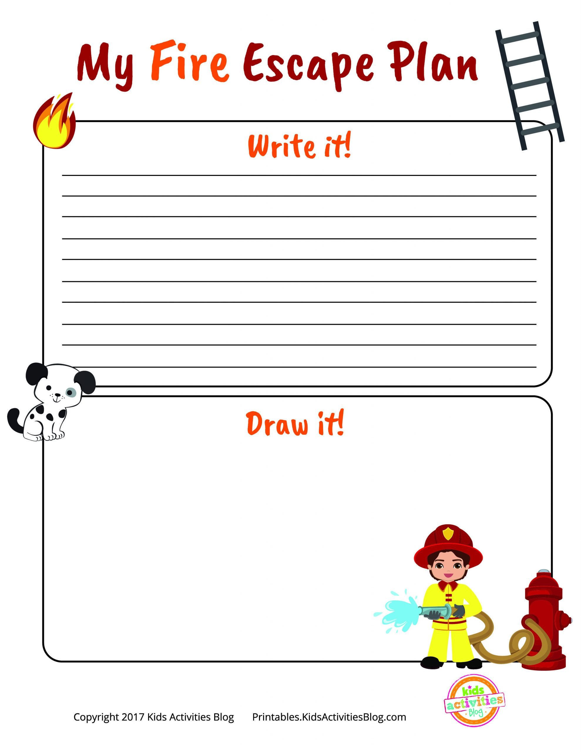 Fire Escape Plan Printable For National Fire Prevention Week