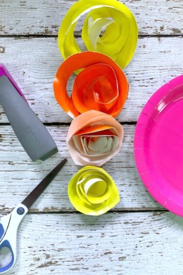 paper plate rose craft supplies