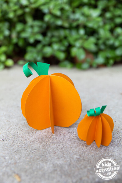 Pumpkin Using Paper Simple 3D Paper Pumpkin Craft for Kids – ParentingBest.com