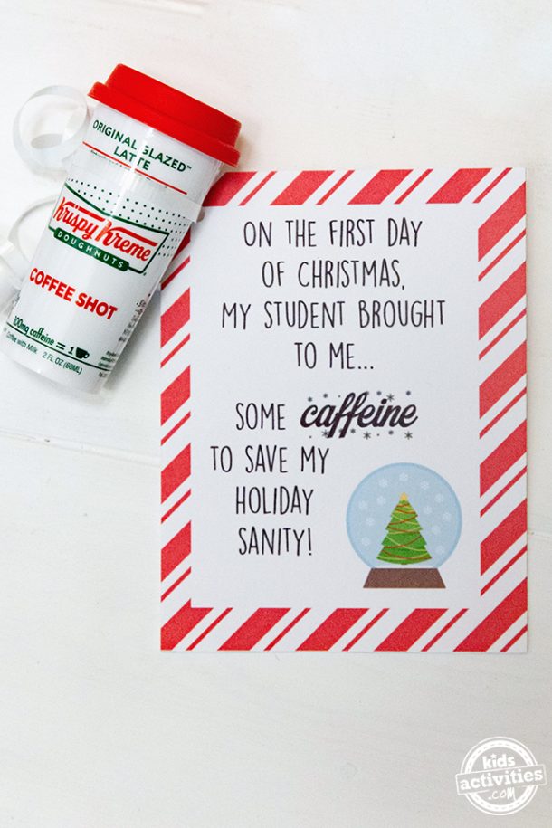 12 Days of Christmas Gifts for Teachers with Printable Gift Cards
