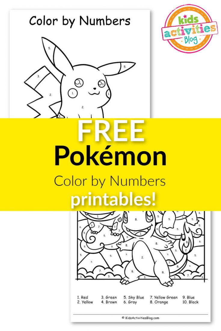 FREE Pokémon Color by Numbers Printables! Kids Activities Blog
