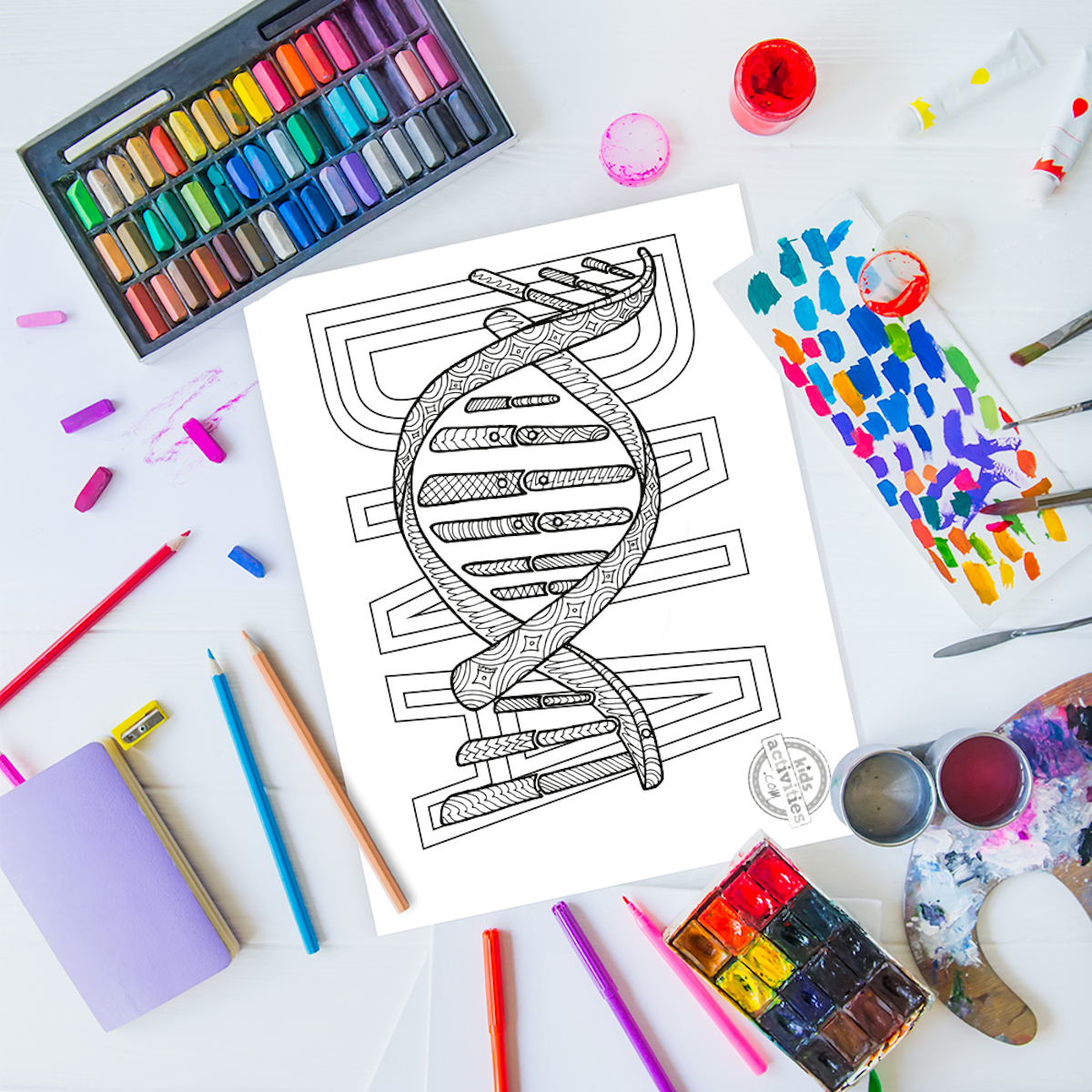 Daring Zentangle DNA Coloring Page Kids Activities Blog