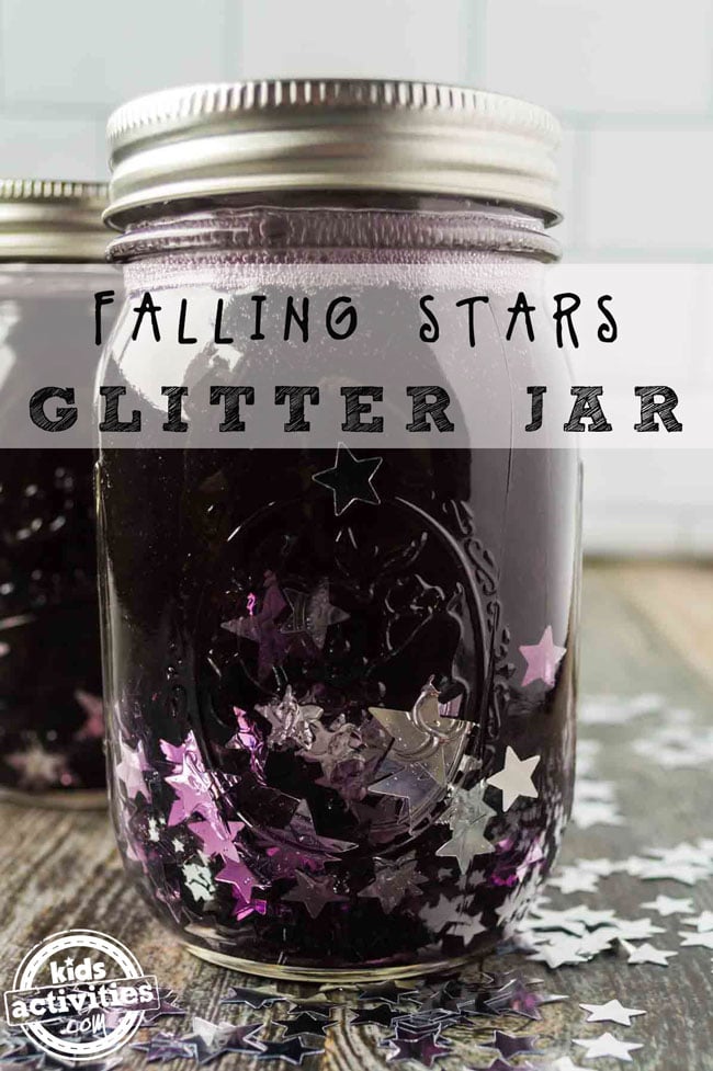 Easy DIY Falling Stars Glitter Jar Craft for Kids Sensory Bottle Kids