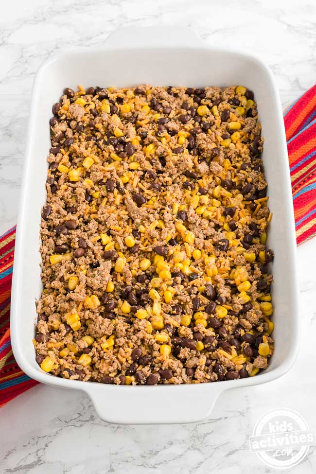 Super KidFriendly Taco Tater Tot Casserole Recipe Kids Activities Blog
