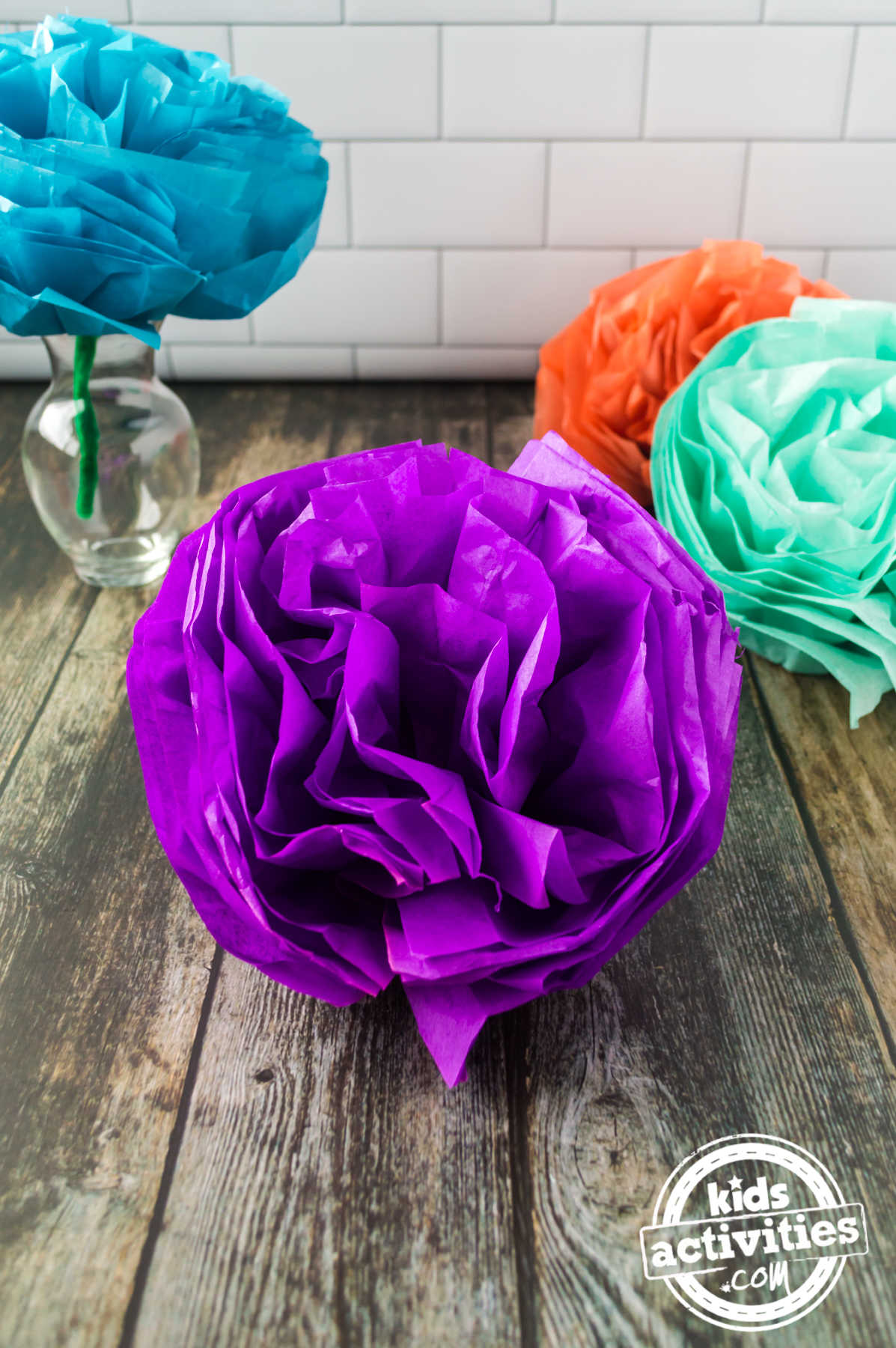 How to Make Tissue Paper Flowers Easy Flower Making Craft Kids