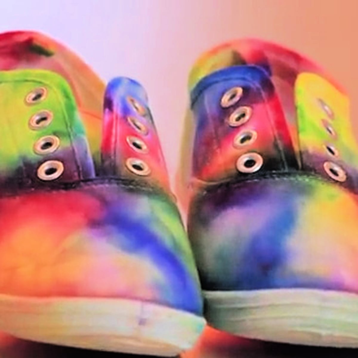 Tie Dye Craft- black purple pink blue red green tennis shoes - Kids activities Blog