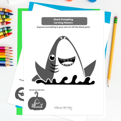 Celebrate Halloween With This Shark Pumpkin Carving Stencil Kids ...