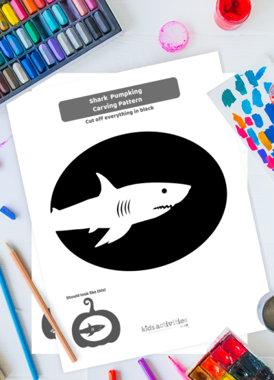 Celebrate Halloween With This Shark Pumpkin Carving Stencil Kids ...