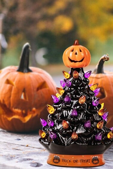 RJ Legend 15-Inch Halloween Decoration Light Up Ceramic Tree