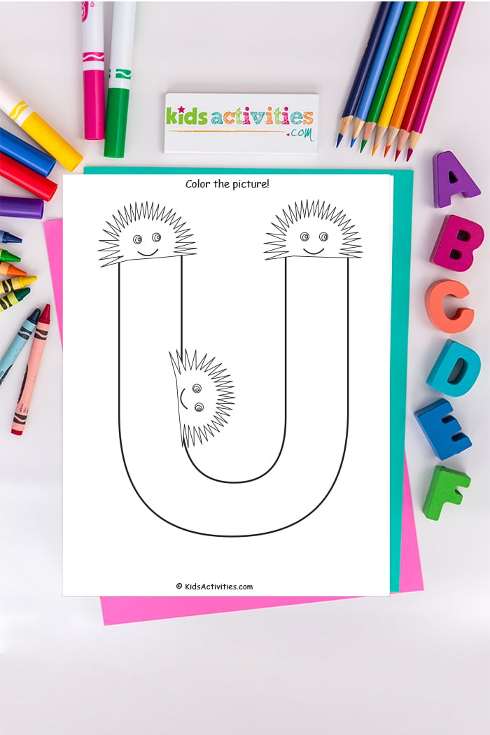 Letter U Coloring Page - Download, Print & Learn! | Kids Activities Blog