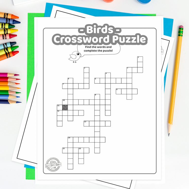 Printable Crossword Puzzle For Kids With A Bird Theme Dont Guess Printable Crossword Puzzle For Kids With A Bird Theme Dont Guess