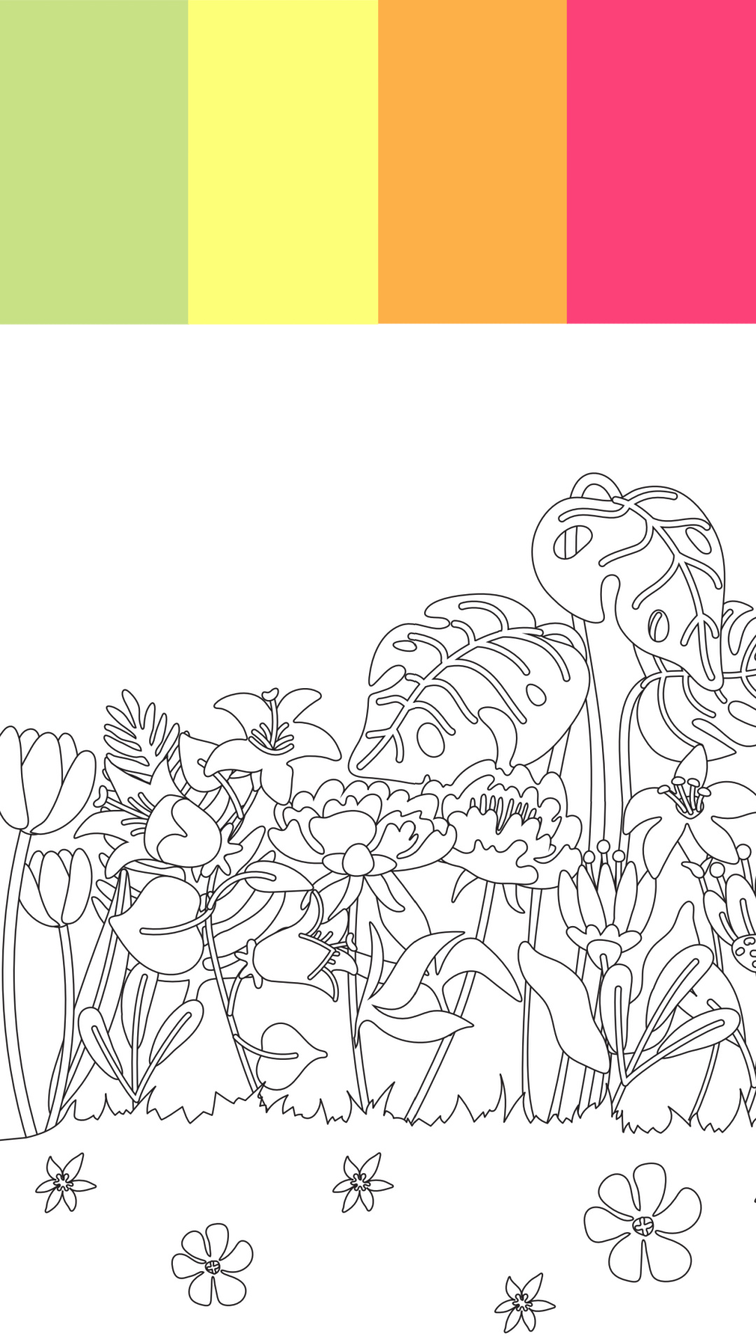 Just Add Color with Flower Coloring Pages • Kids Activities Blog, image size:1080x1920