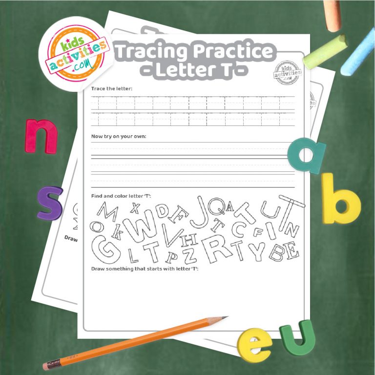 Free Letter T Practice Worksheet: Trace it, Write it, Find it & Draw ...